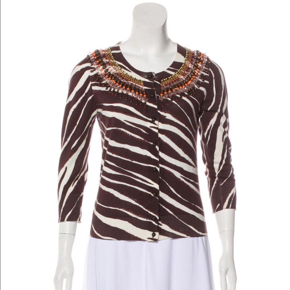 KATE SPADE print embellished cardigan